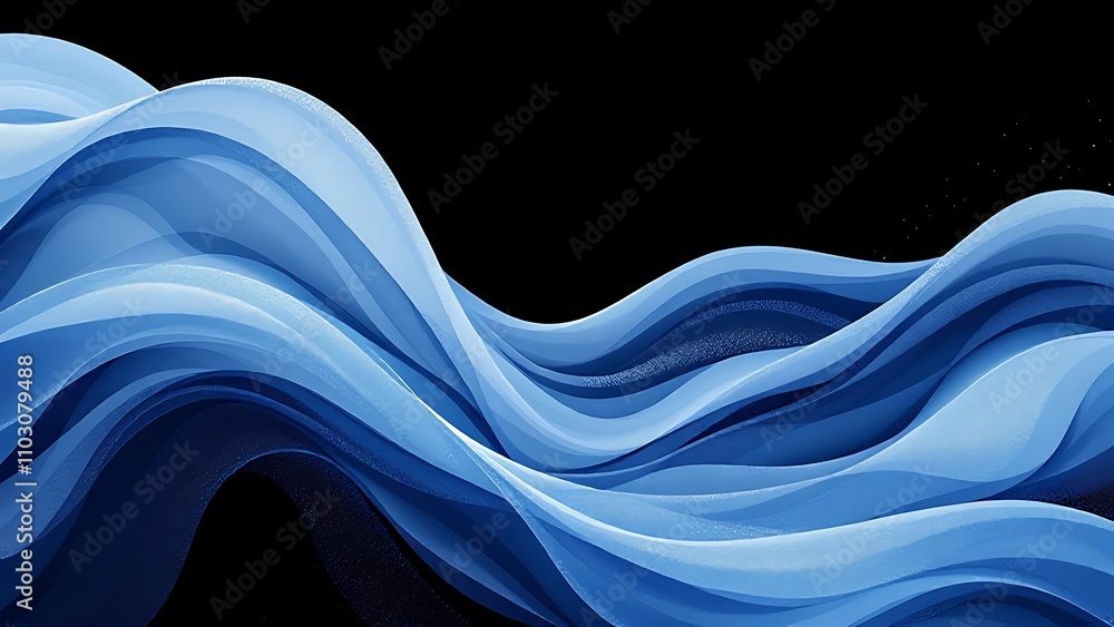 Poster abstract blue wavy gradient background with grain and noise texture for header poster banner backdro