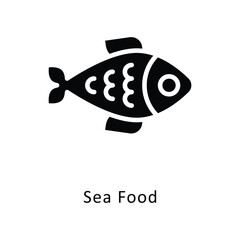 Sea Food vector gylph Icon. Eps 10 file