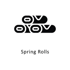 Spring Rolls vector gylph Icon. Eps 10 file