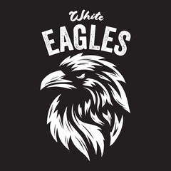 Vintage illustration of eagle head logo