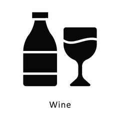 Wine  vector gylph Icon. Eps 10 file