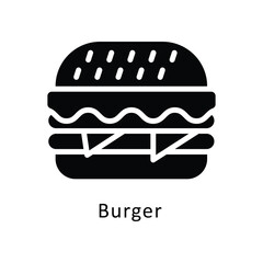 Burger vector gylph Icon. Eps 10 file