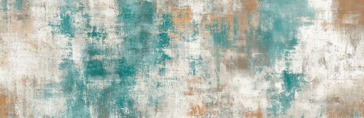 Vibrant strokes of turquoise and warm hues meld together, creating a captivating abstract landscape that invites contemplation and imagination