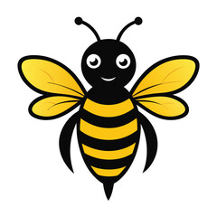 Cute bee silhouette vector Illustration