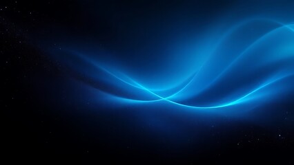 Glowing blue abstract shape, dark grainy black blue background, noise texture futuristic dynamic poster header cover wallpaper banner backdrop design