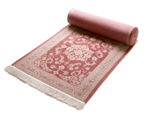 A long pink rug with white trim Transparent Background
