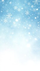 Serene winter ambiance is created by softly falling snowflakes against a tranquil blue backdrop, bringing a sense of calm and joy to the chilly season