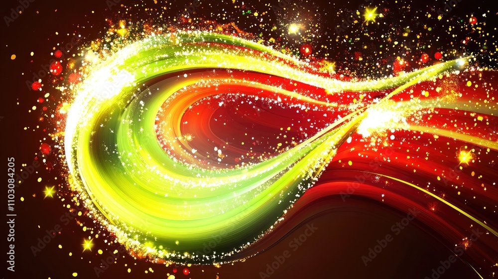 Poster radiant colors twist and blend in a captivating display of light, creating a mesmerizing cosmic atmo