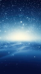 Obraz premium Waves gently lap at the shore as twilight envelops the ocean, illuminated by countless twinkling stars above and a tranquil luminescence in the horizon