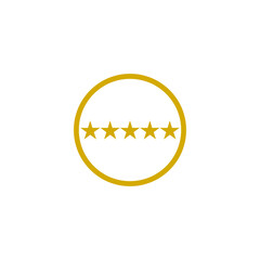 Obraz premium Five stars 5 stars rating concept icon isolated on transparent background