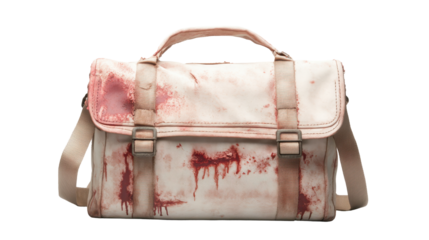 A white bag with red stains on it Transparent Background