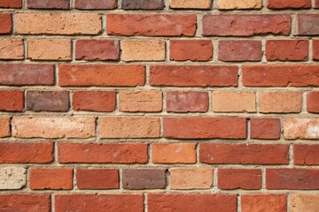 Obraz premium A Detailed Texture of a Rustic Brick Wall Featuring Varied Hues of Red and Orange