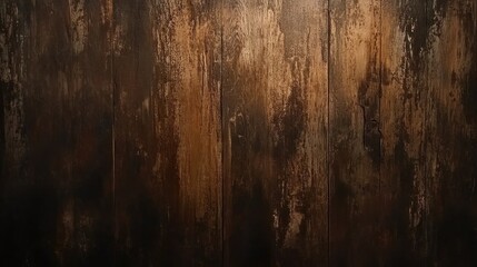 Rustic dark brown wooden texture featuring a grunge finish, ideal for vintage backgrounds or banners with a warm, aged aesthetic.