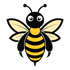 Cute bee silhouette vector Illustration 