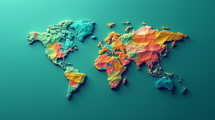 Colorful map of the world