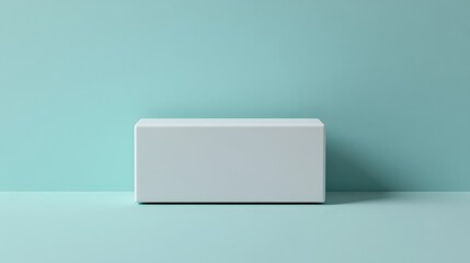 Acrylic block displayed against a soft turquoise background, showcasing its clean lines and minimalist design. Perfect for modern decor or product presentations.