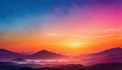 Fototapeta premium Vibrant Sunrise over Misty Mountains 