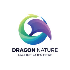Dragon Nature Gradient Colorful Logo