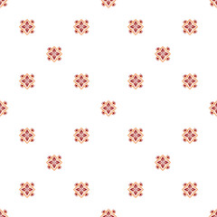 A white background featuring a repeating floral pattern with small, colorful motifs.