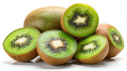 Fototapeta premium Kiwi Fruit Slices & Whole - High-Quality Food Photography