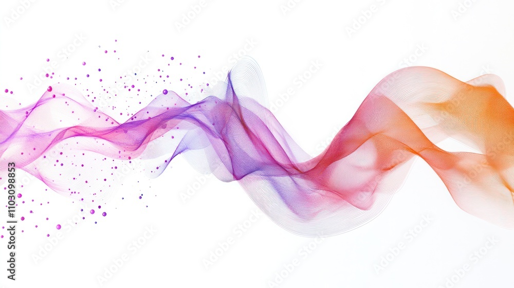 Aufkleber showcasing a glowing quantum entanglement diagram with interconnected particles and waveforms,