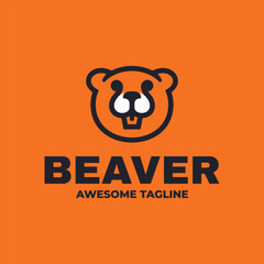 Beaver Line Art Mascot Logo