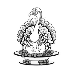 Thanksgiving day turkey clipart design.