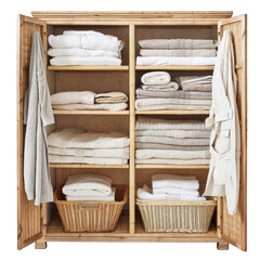Fashionable Linen Storage Solution isolated on white background