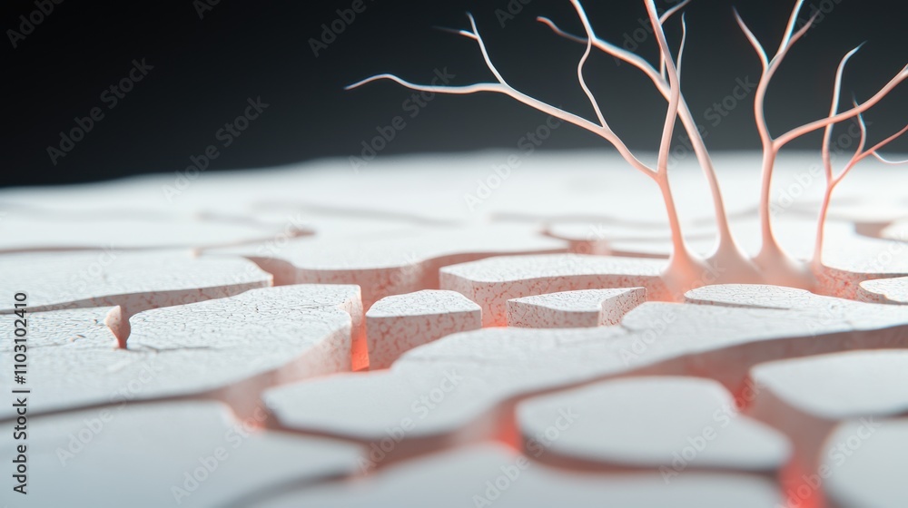 Poster a labyrinthine maze constructed of interconnected neurons and synapses, representing the complex pat