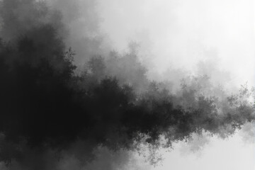 A minimalist abstract painting with a flowing  gray brushstroke