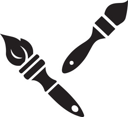 paintbrush set silhouette vector art, ideal for digital use.