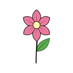 Prairie Flower Vector Art Illustration