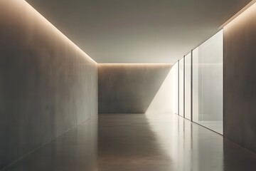 モダンでミニマルな無人の空間と光の陰影 | Modern Minimalist Space with Light and Shadows