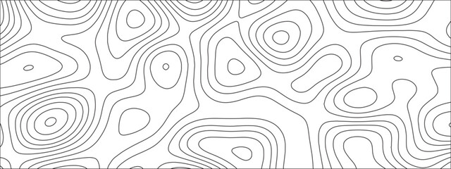 Fototapeta premium Abstract background with vector illustration of topographic line contour map, black-white design. Exploring the Intersection of Topography and Topology. Geographical map shades