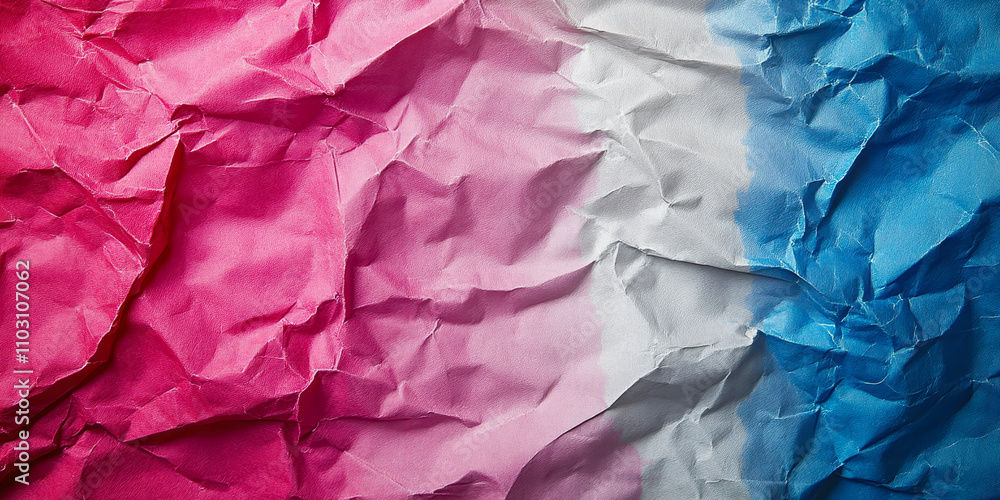 Poster colorful crumpled paper texture with halftone design and transparent background