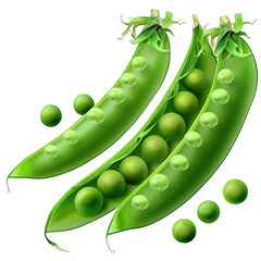 Green peas isolated on transparent png