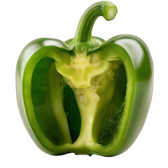 half green pepper on transparent png