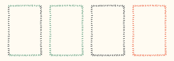 Hand Drawn  doodle frame set. Whimsical line borders for birthday, christmas, wedding Invitations. Coquette borders set. Vintage minimalist elements in trendy line art style. Vector illu