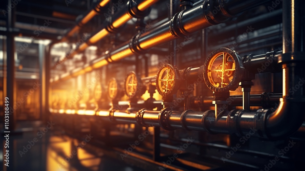 Aufkleber this image showcases a close up view of industrial pipes emphasizing their intricate metallic textur