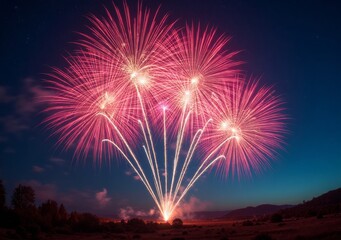 Colorful fireworks light up the night sky during a festive celebration