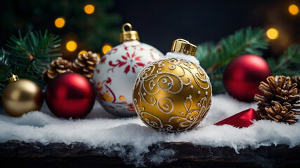 christmas tree with gift boxes background. Christmas ornament	