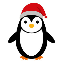 Penguin wearing a Santa Claus hat