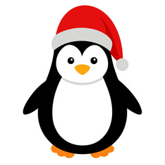 Penguin wearing a Santa Claus hat