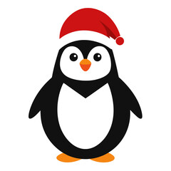Penguin wearing a Santa Claus hat