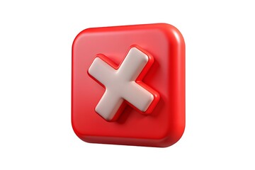 Obraz premium 3d Red cross icon, figure, object, vector, on white background