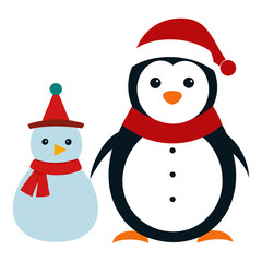 Penguin wearing a Santa Claus hat