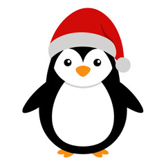 Penguin wearing a Santa Claus hat