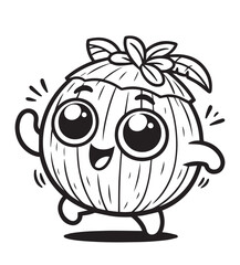 Coloring page coconut dancing 