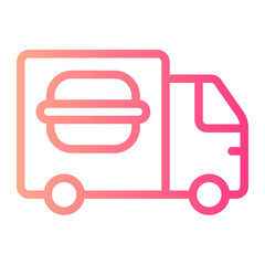 delivery truck gradient icon
