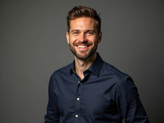 Fototapeta premium A photo of entrepreneur smiling on background